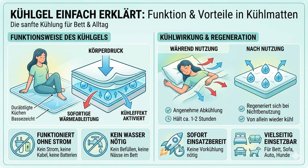 Kühlgel in Kühlmatte wird durch Druck aktiviert